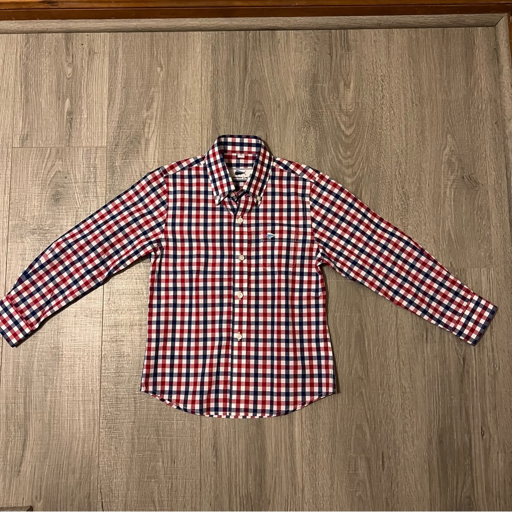 Kids Red and Blue Checkered Button Down Shirt—Like New!